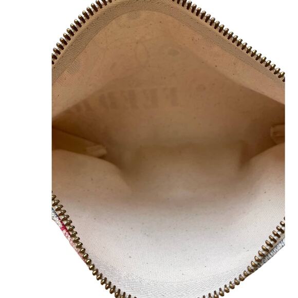 Clarins Feed 10 Canvas Cosmetic Small Pouch Red Blue - Picture 3 of 3